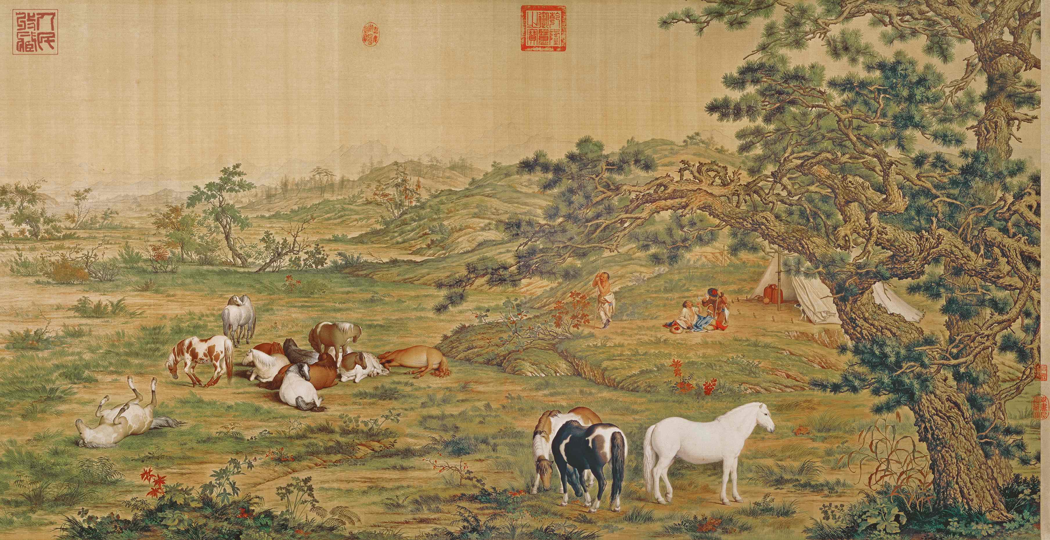 百駿圖-松林休憩
